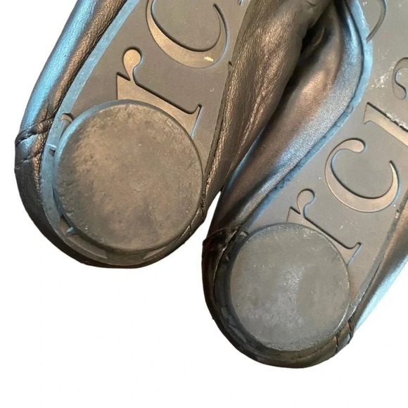 Pedro Garcia Black And Gold Ballet Leather Flats - Picture 3 of 8